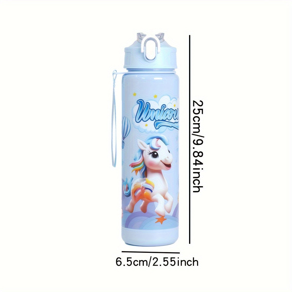 Cartoon 25oz Leak-Proof Shaker Bottle with Straw for Outdoor Activities