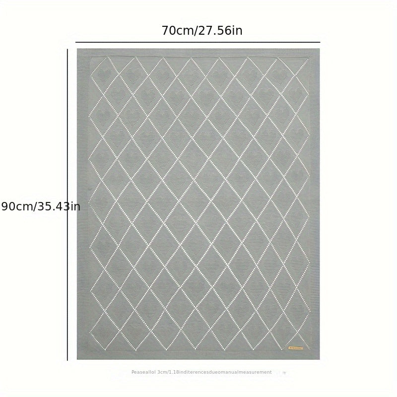 Knitted Hollow Blanket for Air Conditioner and Sofa Covering, Cozy Hugging Wrap