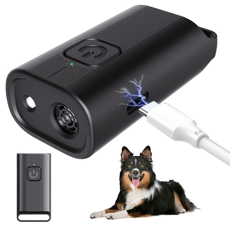 Mini Ultrasonic Dog Repeller with LED Light USB Rechargeable Anti-Barking Trainer