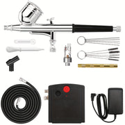 Portable Mini Airbrush Kit with Compressor Dual-Action Gravity Feed for Crafts Cake Decorating and Tattoo