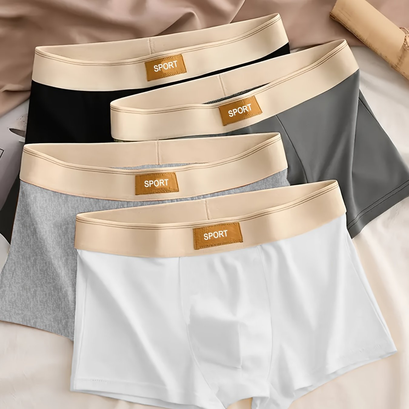 Men's Boxer Briefs Breathable Soft Polyester Elastane Casual Flat Leg Stretch