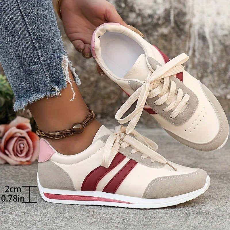 Women's Casual Sneakers Synthetic Upper Color-Blocking Breathable Shoe