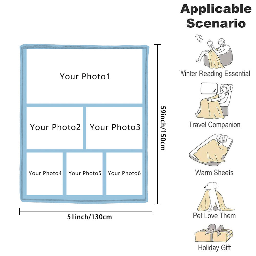 Custom Photo Blanket Soft Flannel Throw Personalized Gift for Home and Travel