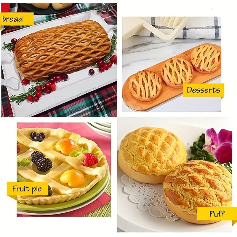 Cortador de enrejado para pasteles de 18cm, rodillo de masa de plástico para hornear tartas, galletas y pasteles