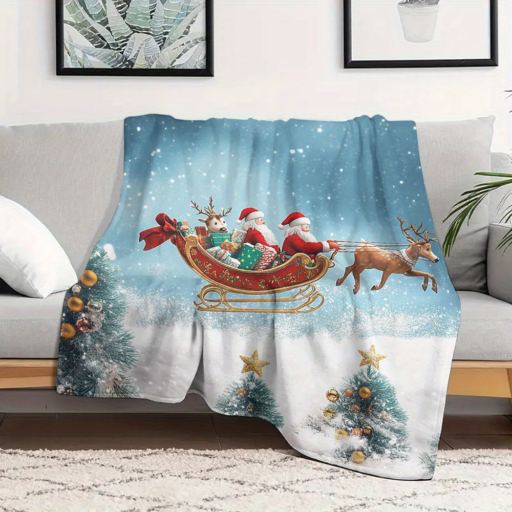 Digital Print Flannel Throw Blanket Soft Warm Quilted Bedding for All Seasons