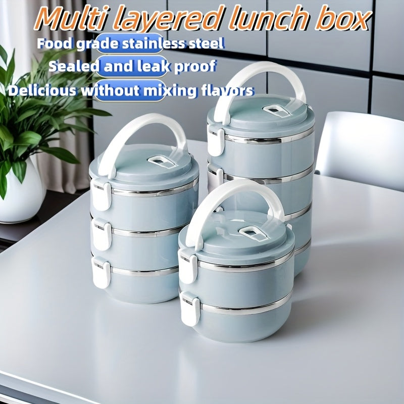 Stainless Steel Multi-Layer Lunch Box with Large Capacity Leak-Proof Bento Container