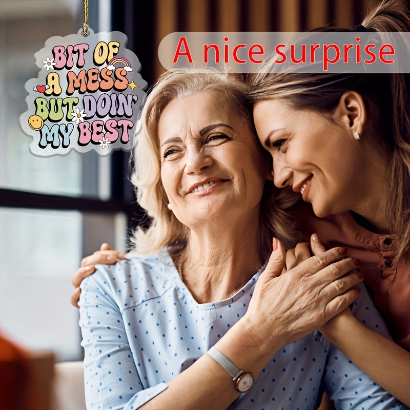 Akril osilgan bezak 2D Avtomobil oynasi uchun pendants kalit zanjir Sevgi kuni