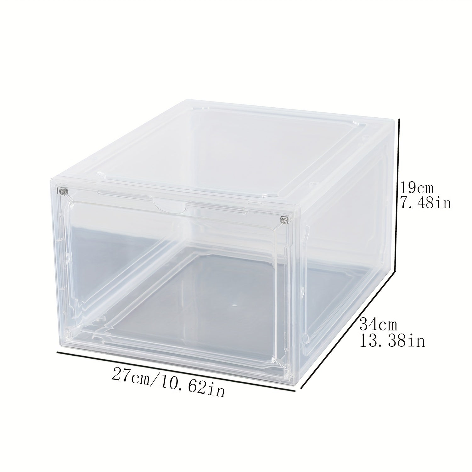 Men Women Shoe Storage Box Foldable Plastic Dustproof with Side Door