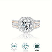 Sterling Silver 2ct Moissanite Engagement Ring Bohemian Style Hypoallergenic Jewelry