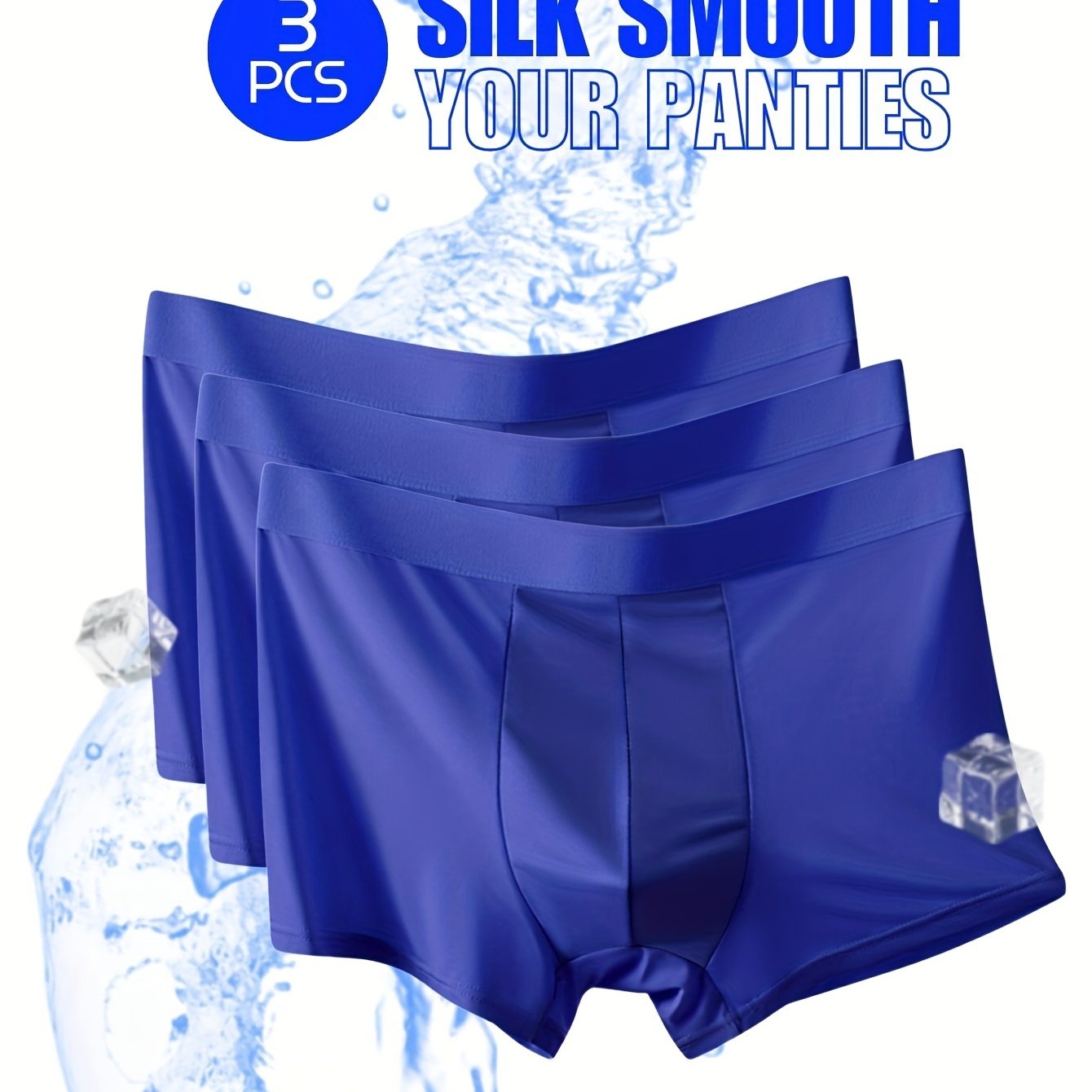 Men's Seamless Boxers 3 Pack Mixed Colors Polyester Spandex Breathable Underwear