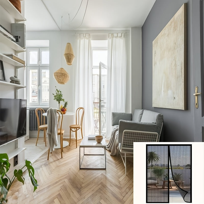 Magnetic Closure Screen Door Curtain for Mosquito Prevention 91.44x208.28 cm