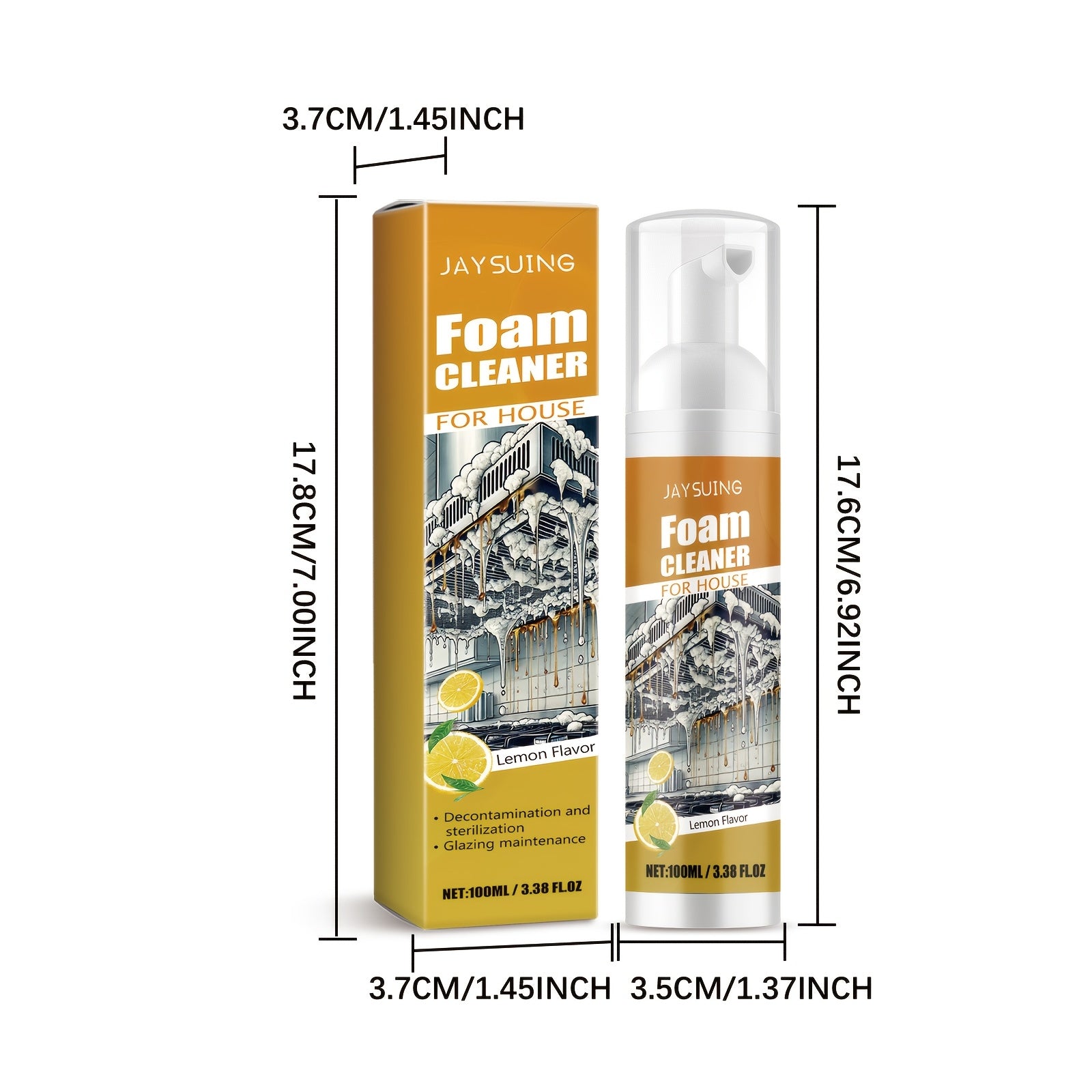 Multi-Purpose Foam Cleaner for Kitchen Bathroom Furniture Safe Residue-Free