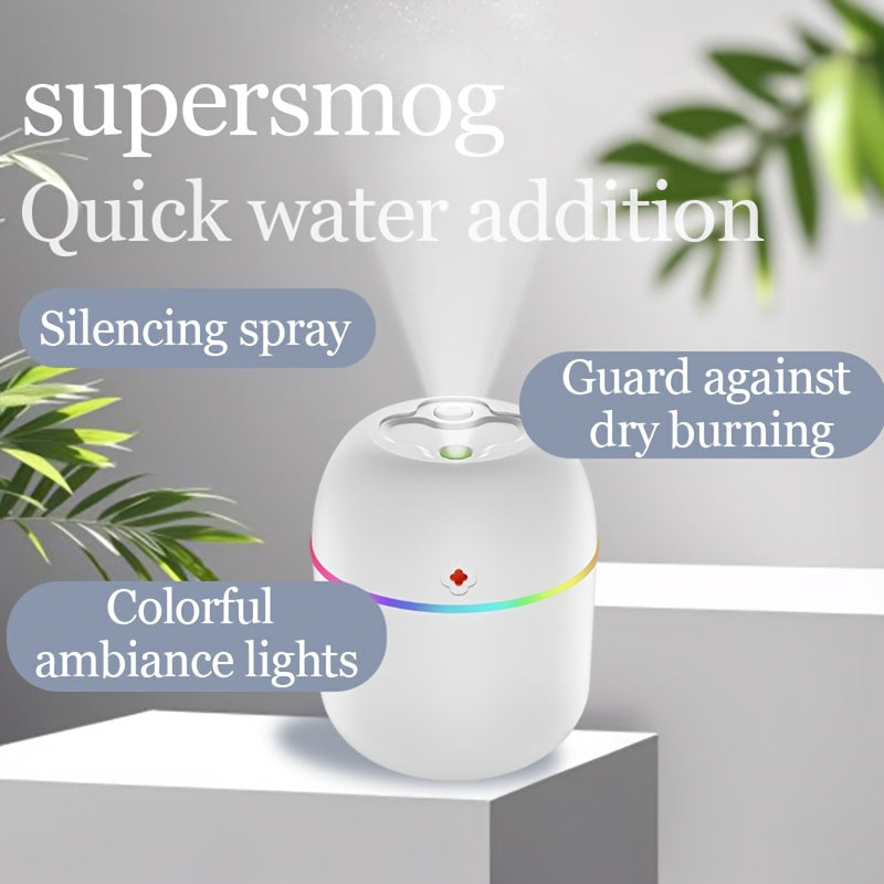 Portable USB Humidifier with Colorful Glow Decals for Bedroom Desk Car