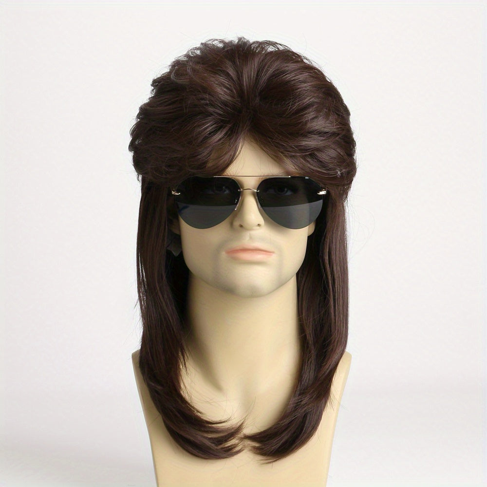 Long Curly Rock and Roll Wig with Golden Highlights for 80s Halloween Costume