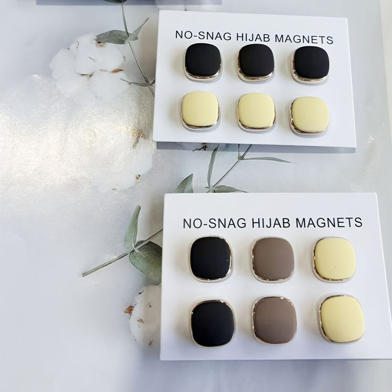 Square Resin Magnetic Buttons Set of 6 for Scarves and Shawls Middle Eastern Style