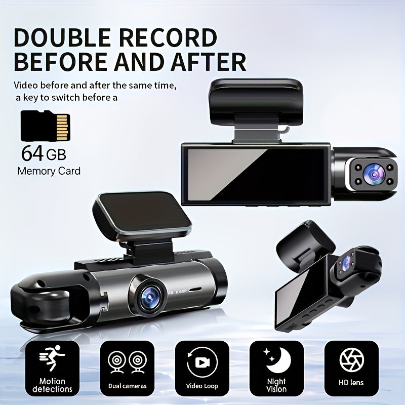 Car DVR Night Vision 1080P with F2.0 Lens Aluminum Casing 64GB Memory