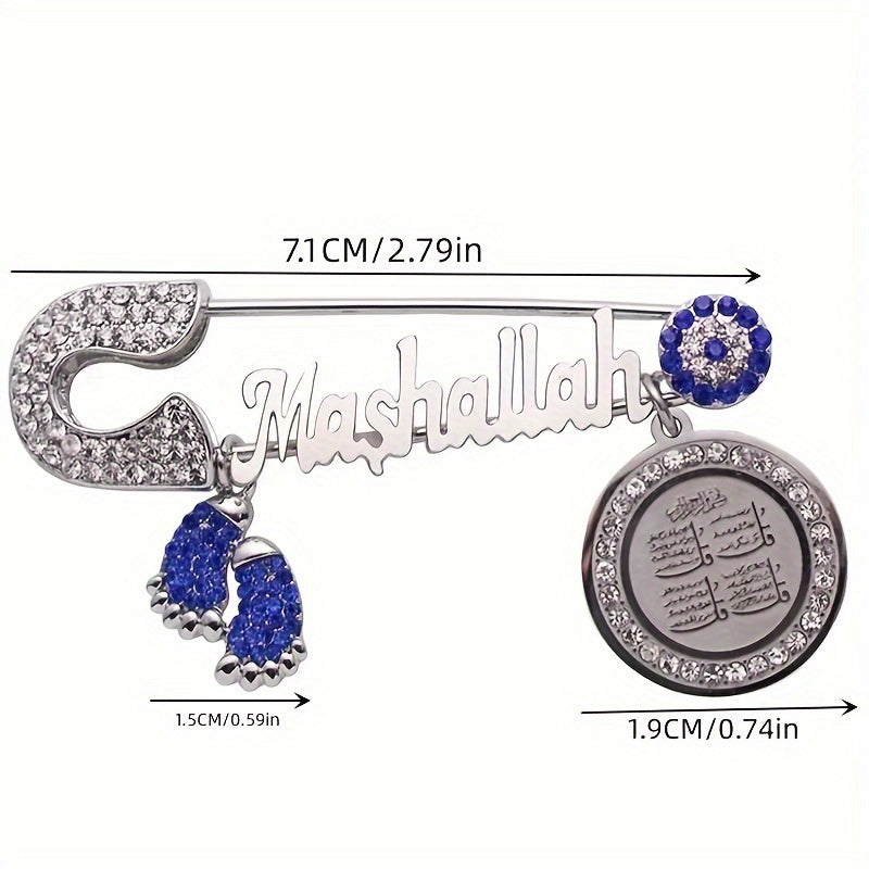 Islamic Fatima Hand Pendant Brooch for Men and Women Clothing Accessories Gift