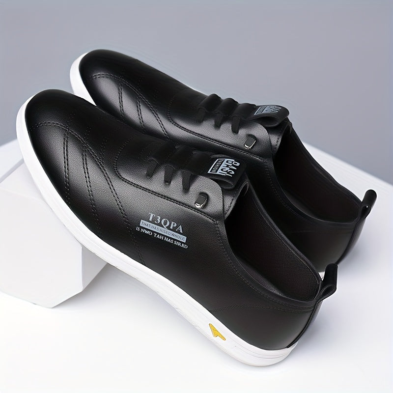 Men's All-Season Microfiber Synthetic Leather Walking Shoes with Non-Slip Rubber Sole