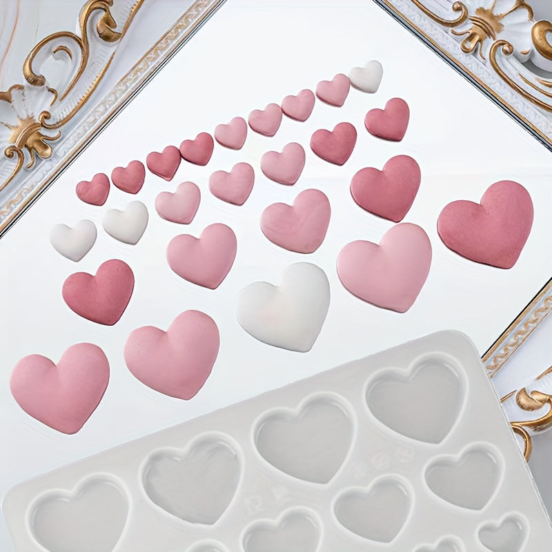 3D Silicone Love Hearts Fondant Mold for Candies Chocolates and Cakes