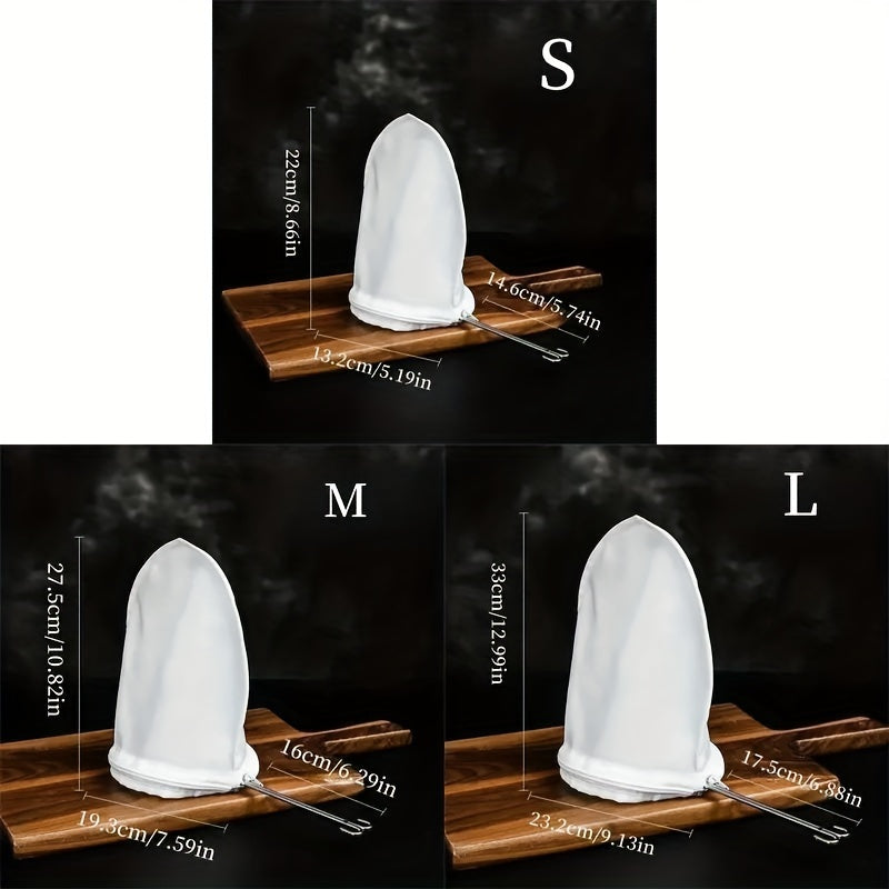 Reusable Mesh Coffee Tea Filter Bag with Stainless Steel Handle for Drip Brewing