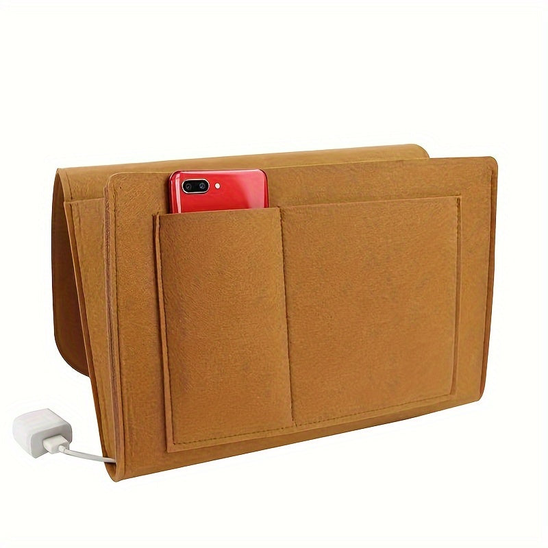 Felt Bedside Hanging Storage Bag Multi-Purpose Organizer for Dorms and Sofa Edges