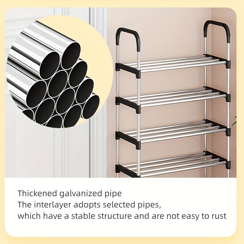 8-qatlamli metall oyoq kiyim javoni, mustaqil tashkilotchi, kirish eshigi, verandaga, yotoqxonaga, mehmonxonaga