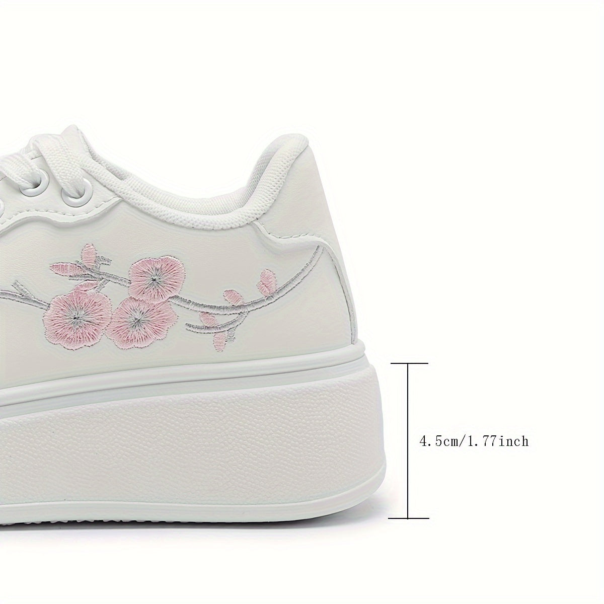 Ayollar uchun tikilgan kanvas sport oyoq kiyimlari, qalin tormozsiz tagliklar bilan