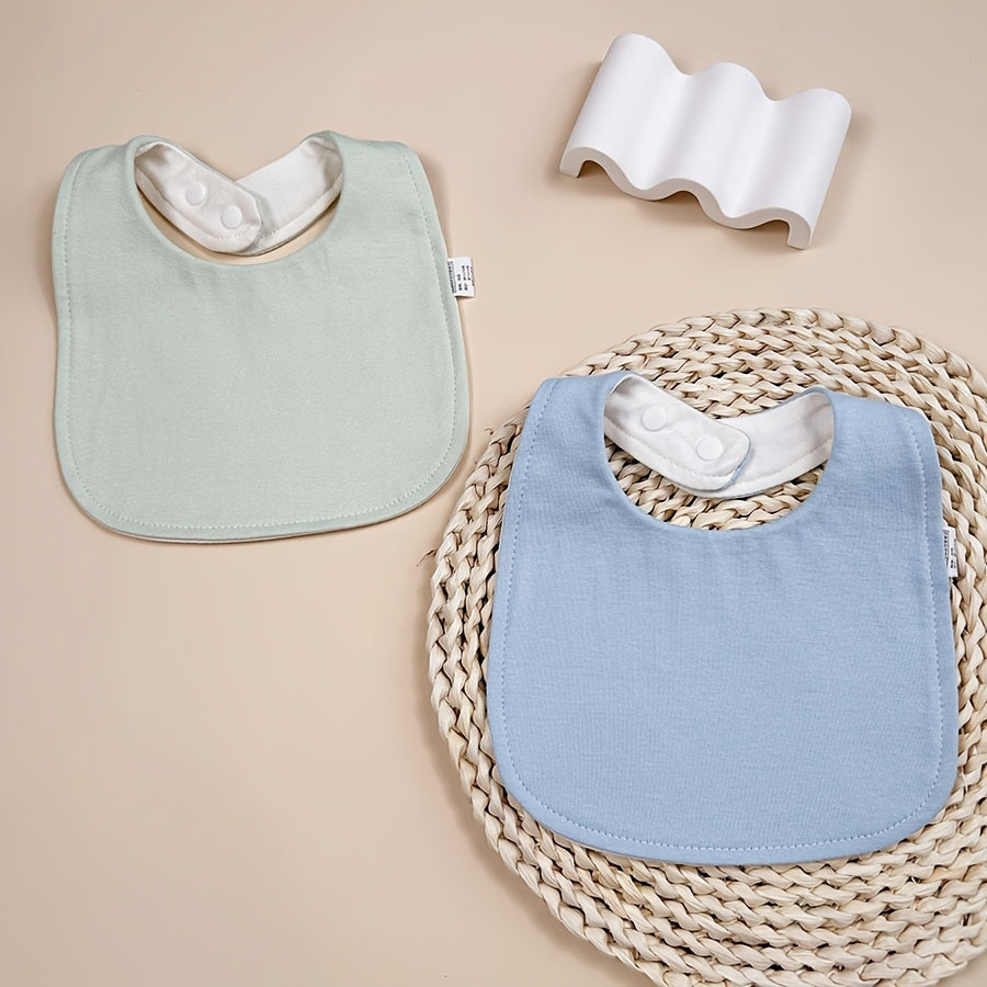 Baby Bibs Soft U-Shaped Adjustable Waterproof Cotton Drooling Bibs for Feeding