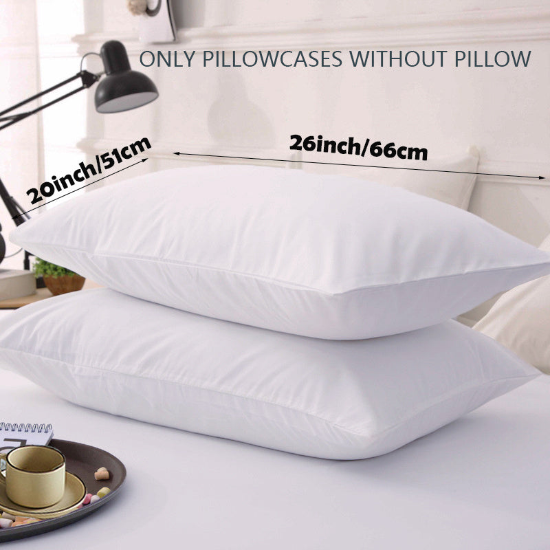 Set of 2 Soft Polyester Pillowcases Non-Wrinkle Fade-Resistant Lightweight Machine Washable