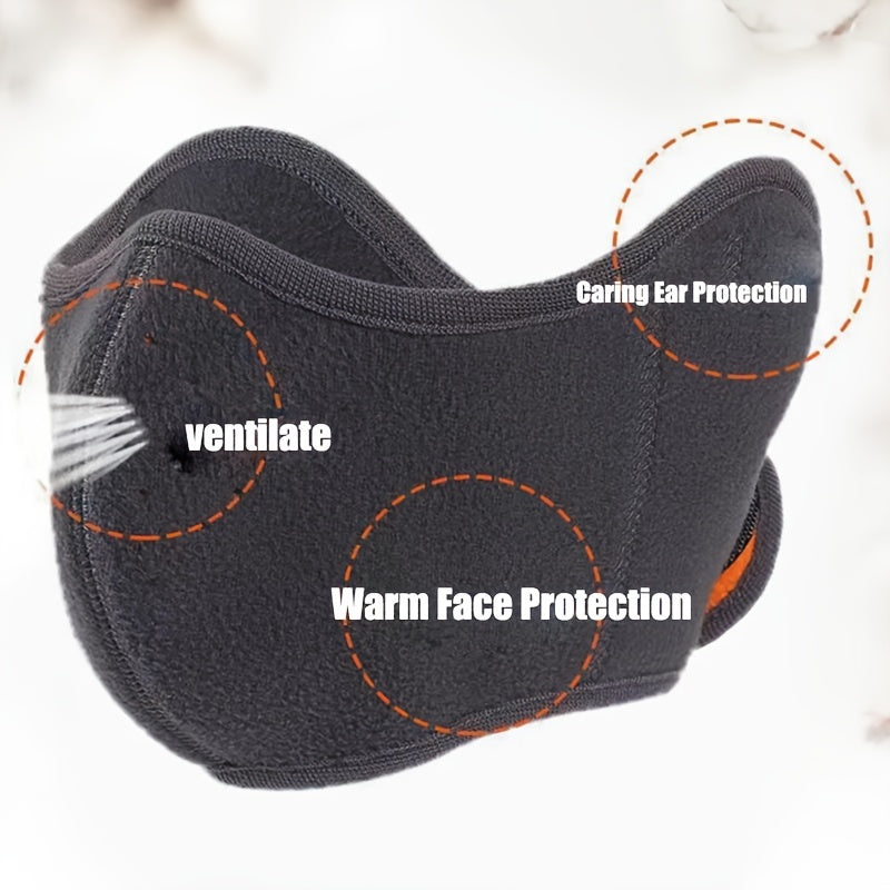 Men's Windproof Face Mask for Cold Weather with Ear Protection and Warm Polyester Fabric