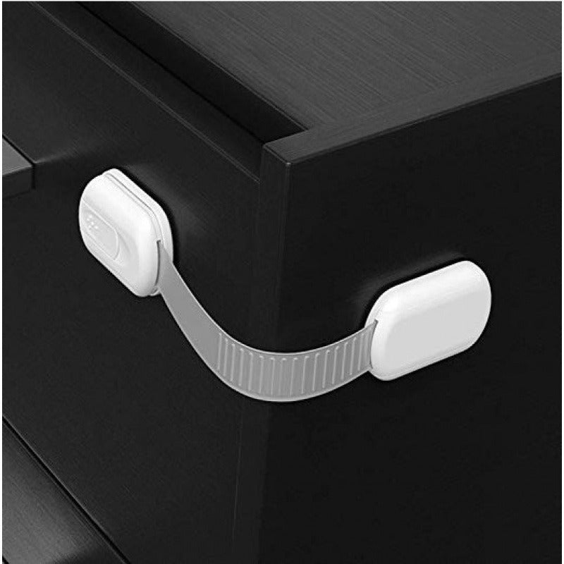 Child Safety Locks Plastic Drawer and Door Latches White Anti-Pinching Protection