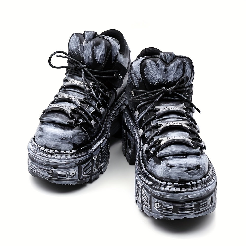 Women's EVA Platform Short Boots Y2K Goth Style Mid Calf Shoes