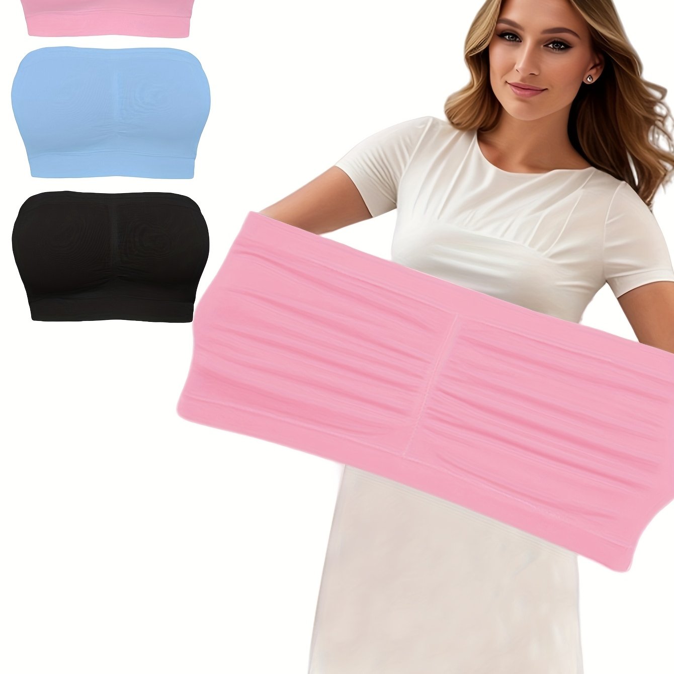 Women's Seamless Wireless No-Pad Sports Bras Breathable Mesh Yoga Workout Pack of 3