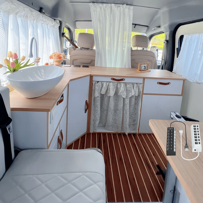 Concentrador USB 2.0 de 4 puertos con interruptores de encendido/apagado para conectividad con múltiples dispositivos