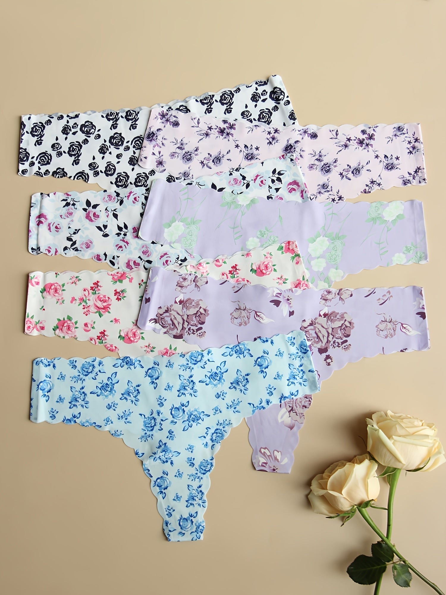 7 шт. Печатные бесшовные женские трусики в милом дизайне бабочек и красных губ