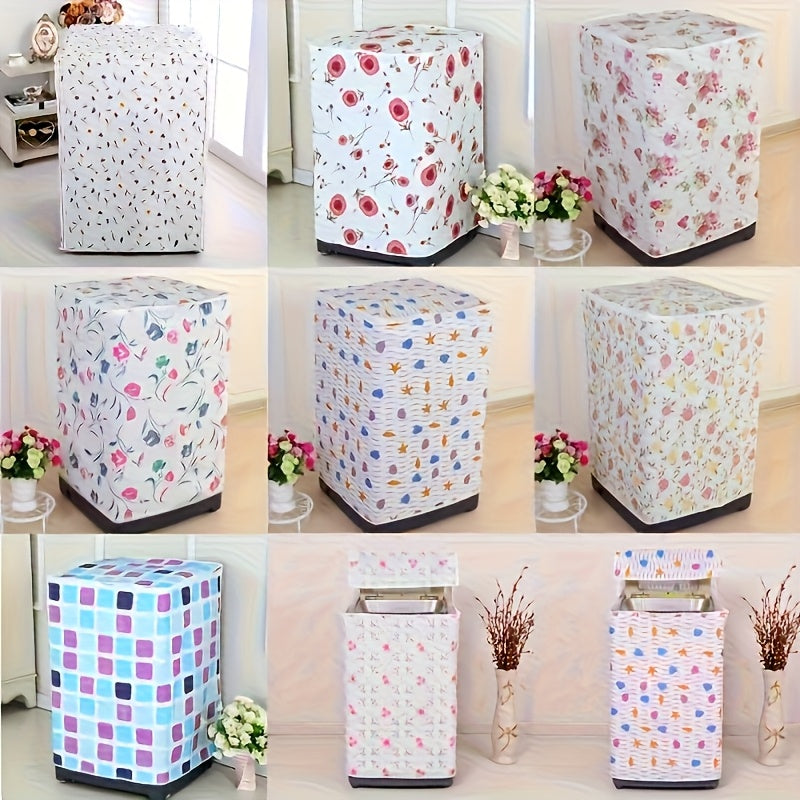 Cubierta de PEVA floral premium para lavadora para tambores de carga frontal, resistente a los rayos UV, uso en balcón, 2 piezas