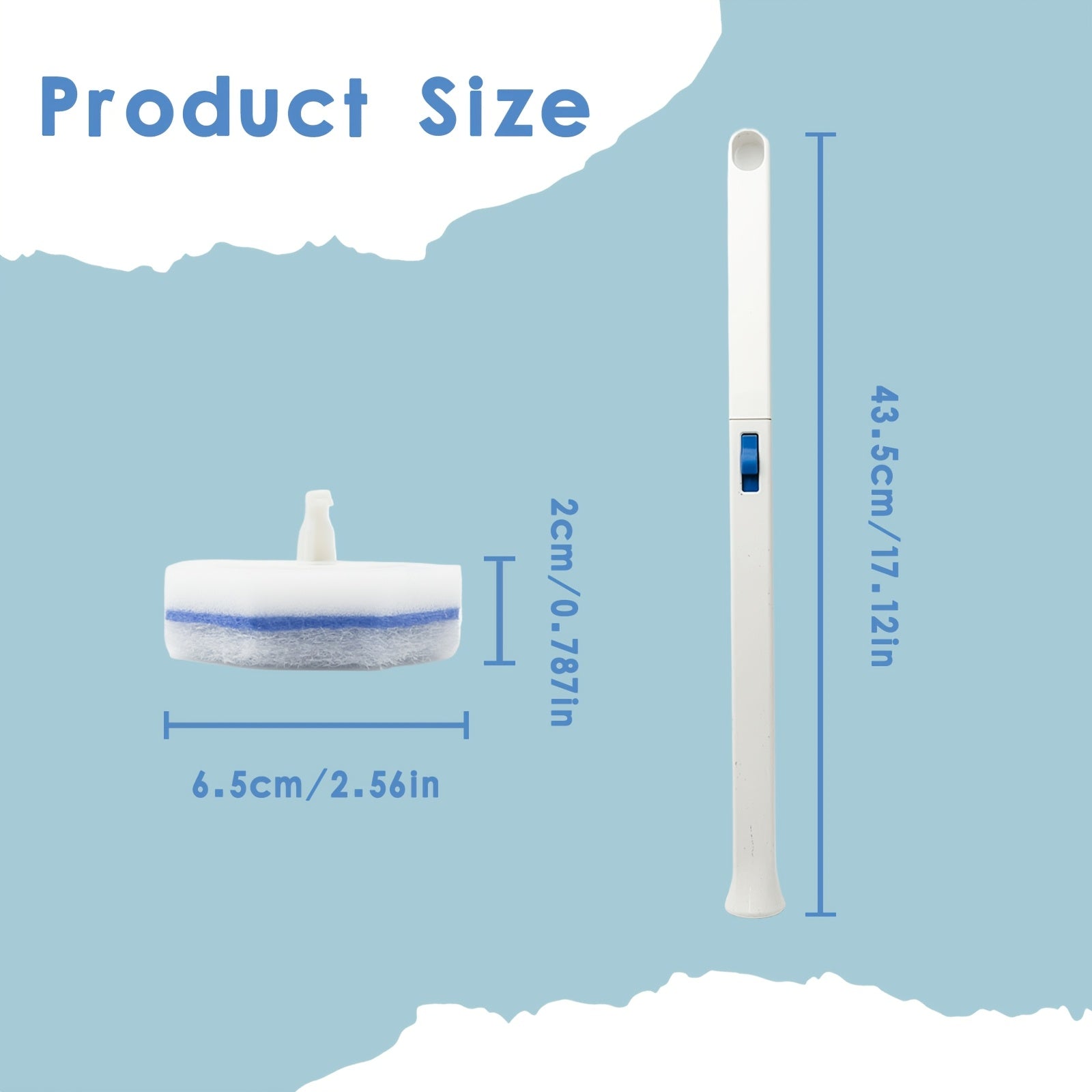 Polyurethane Toilet Brush Set with 64 Replacement Pads for Bathroom Cleaning