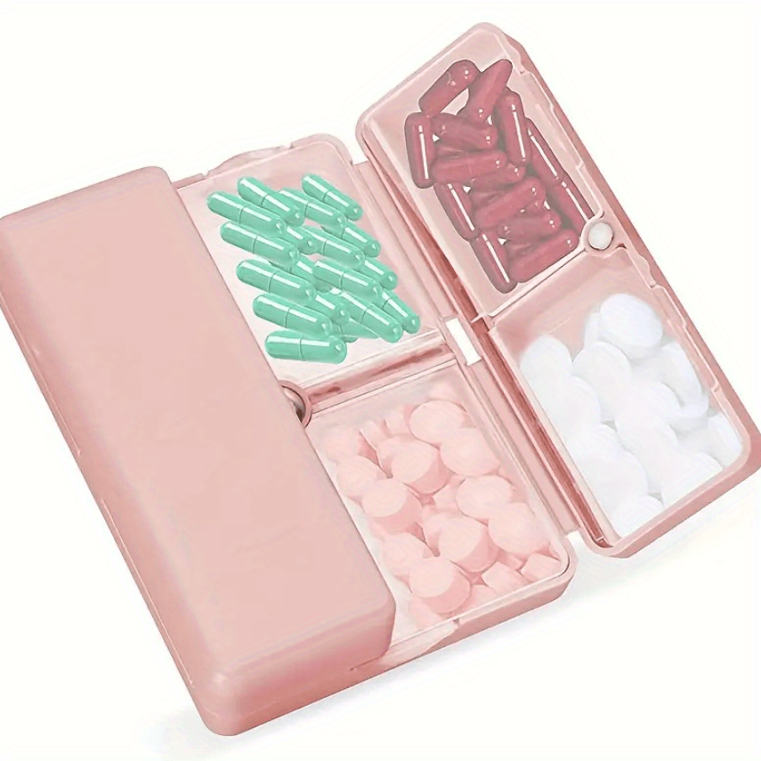 Weekly Pill Organizer for Travel 7-Compartment Medicine Vitamin Box