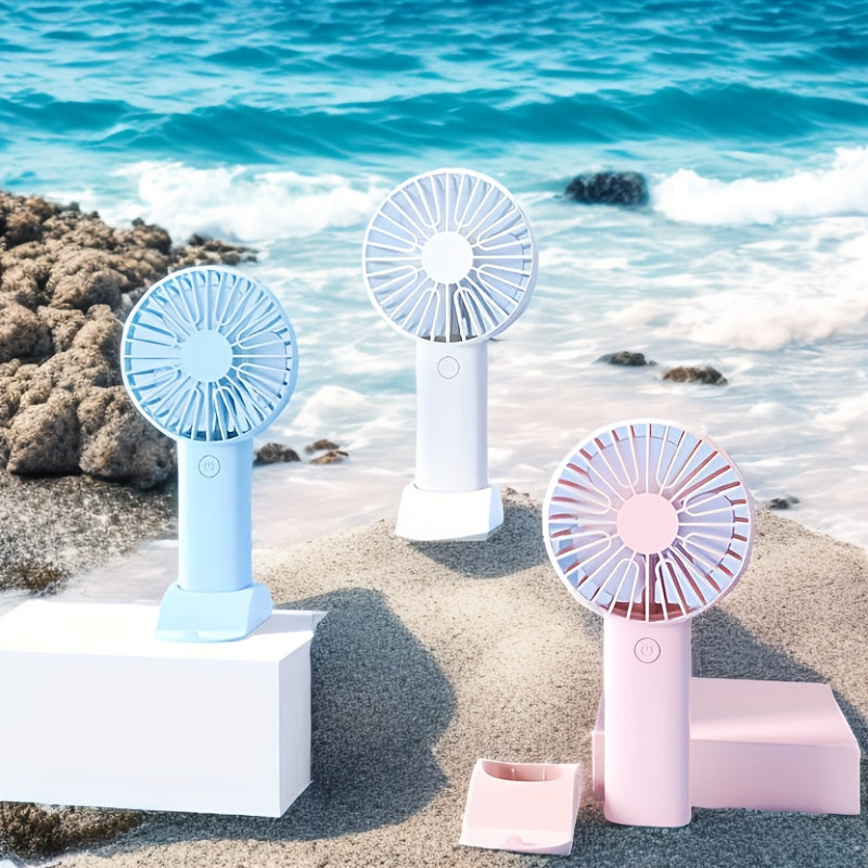 Mini Portable USB Fan Rechargeable Adjustable Head for Camping Beach Room