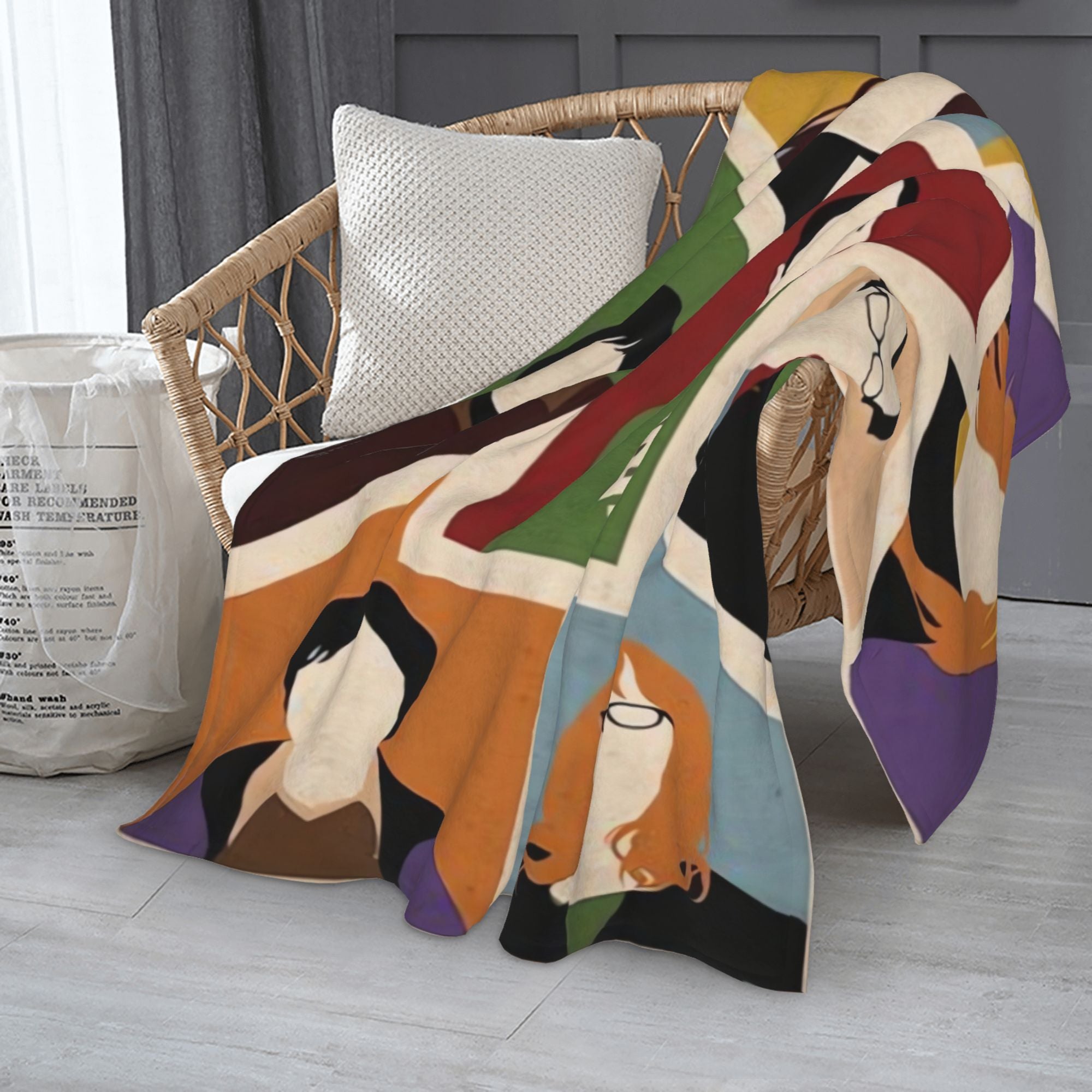 Flannel Fleece Throw Blanket Digital Print Soft Warm for Sofa and All Seasons