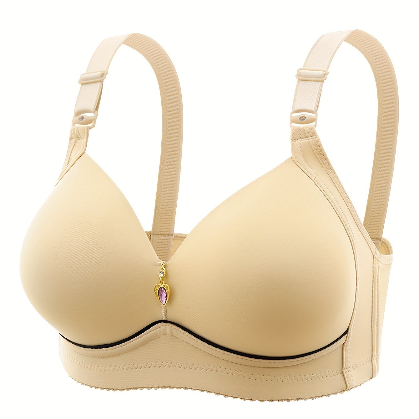 Women's Colorblock Seamless Wireless Push-Up Bra Breathable Lingerie