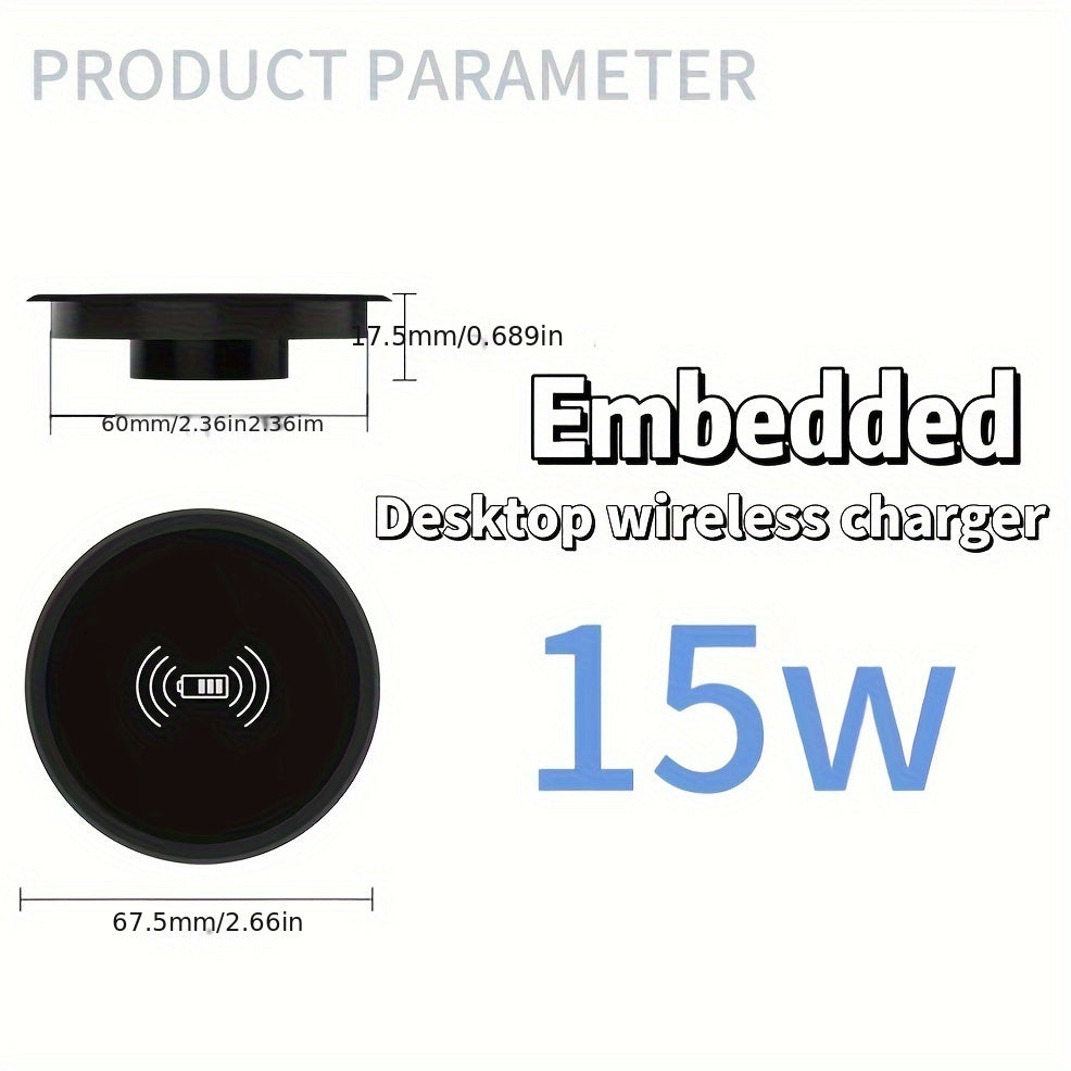 Office Desk Wireless Charger with USB Connector and Lightweight Design for Qi-Enabled Devices