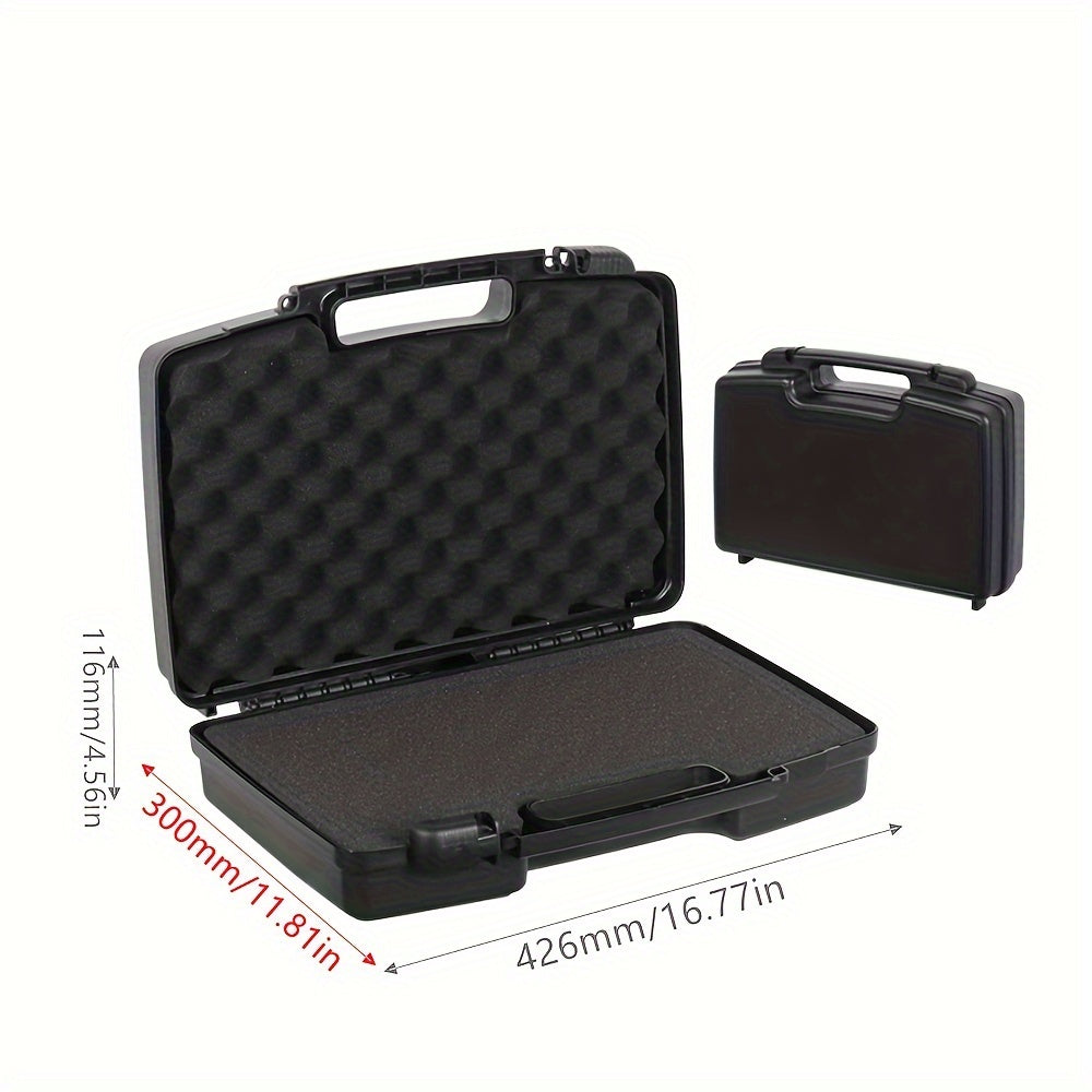 Portable Plastic Toolbox for Hardware and Tools, Durable, Black, Multi-Use Storage Case
