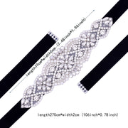 High-End Wedding Sash with Rhinestones for Bridal Dress and Ball Gown