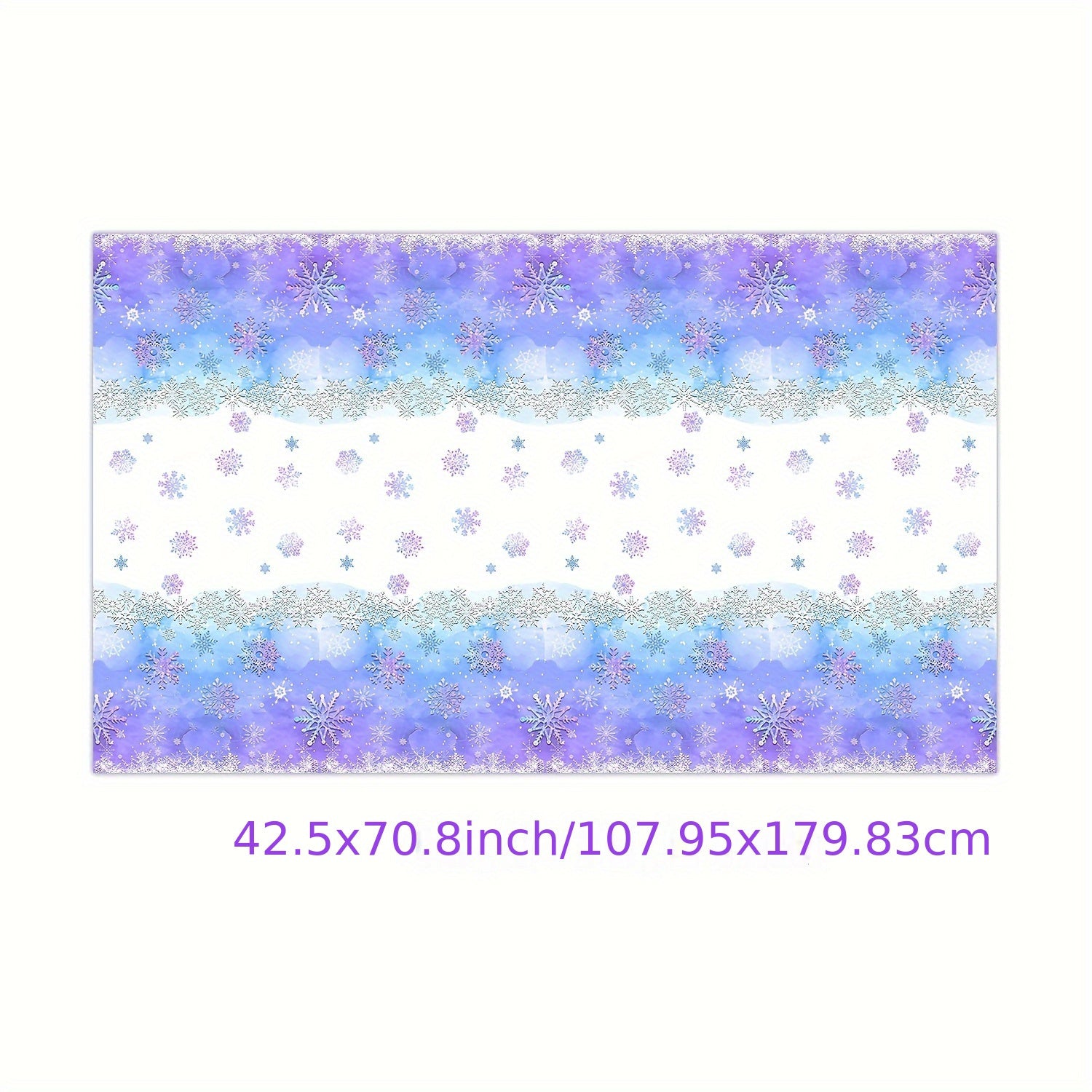 Blue and Purple Snowflake Tablecloth 107.95x179.83cm for Dinosaur Birthday Parties