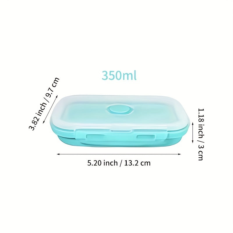 Set of Four Collapsible Silicone Food Storage Containers Stackable Meal Prep Bowls