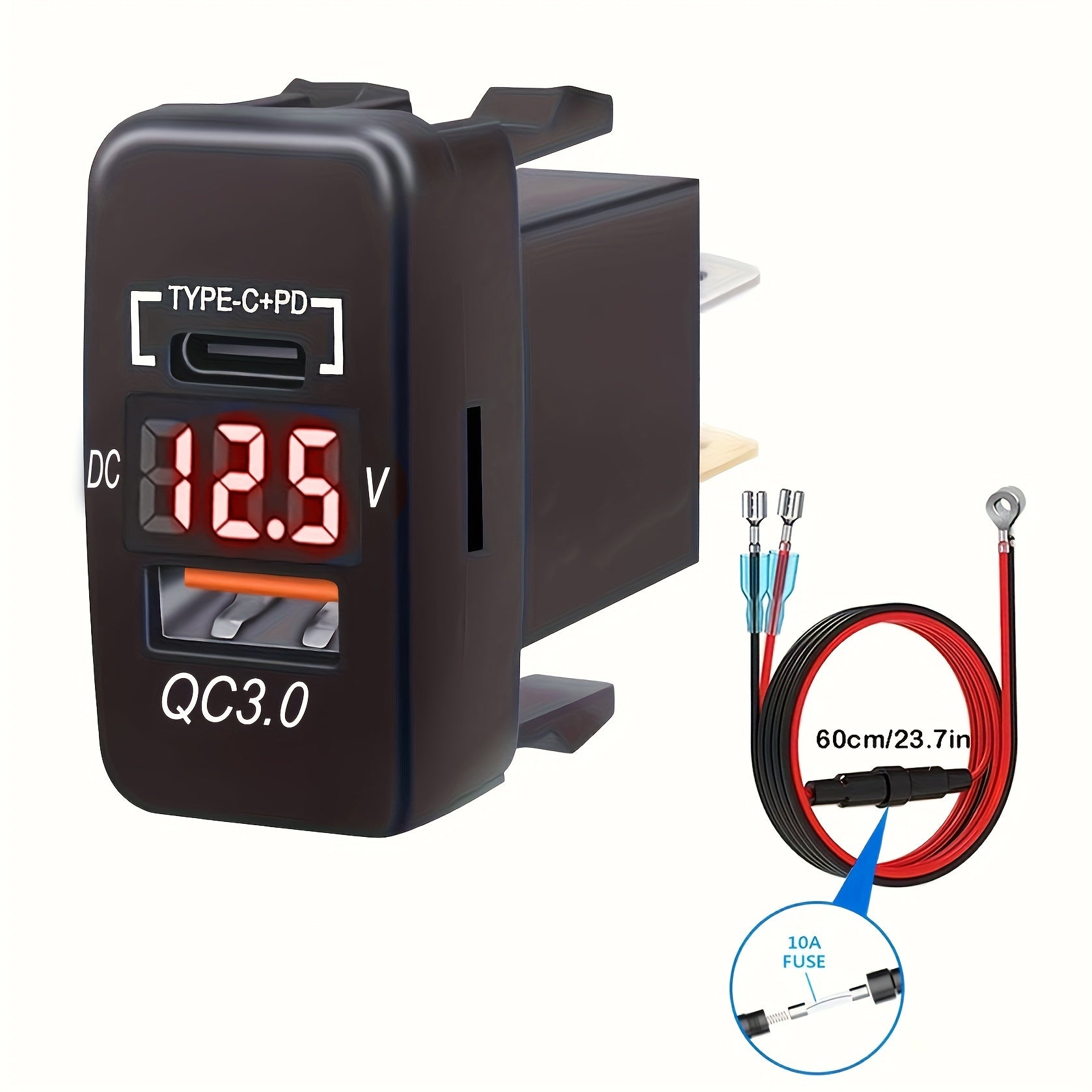 Universal Matte Finish Dual USB Charger Socket for Toyota Vehicles