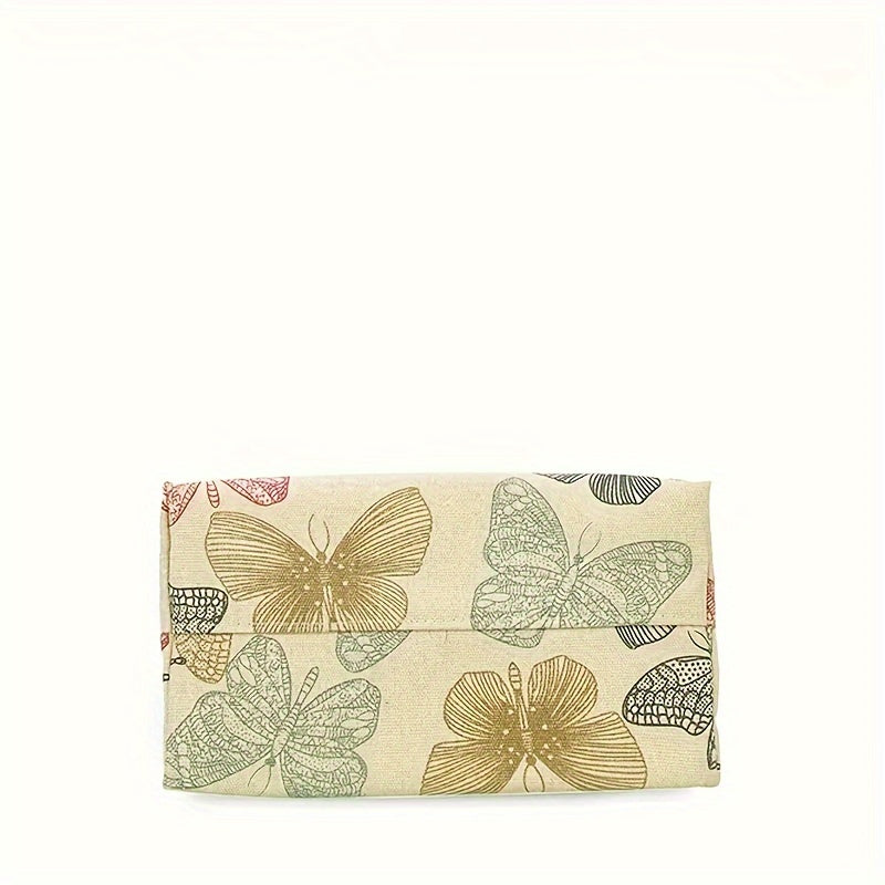 Canvas Tote Bag with Butterfly Print for School Travel Picnic Office