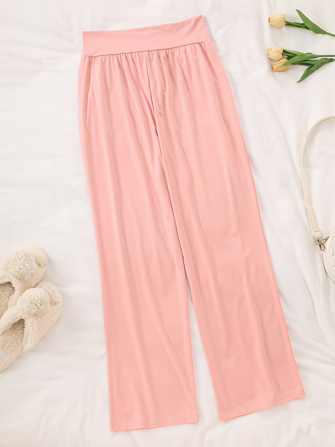 Women's Cozy Pajama Pants 3-Pack Polyester Elastane Black Gray Brown