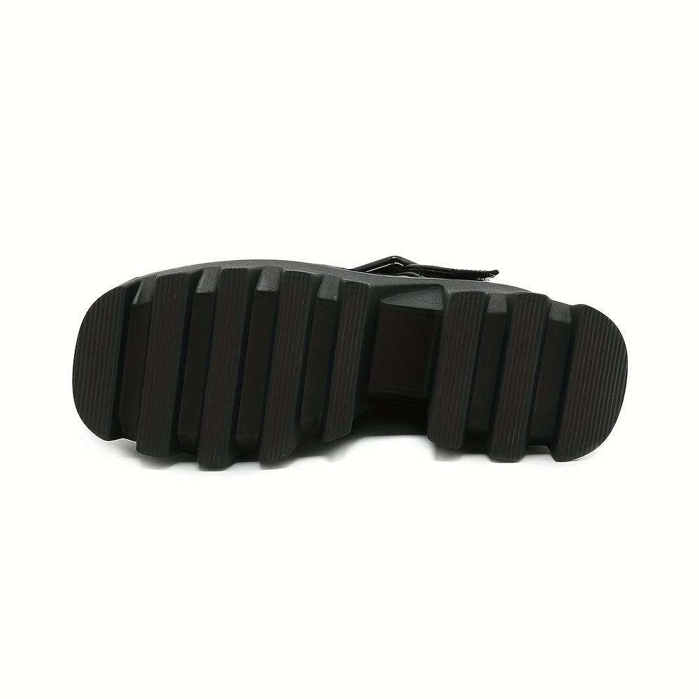 Women's Mary Jane Shoes Closed Toe Buckle Strap Platform Chunky Heels